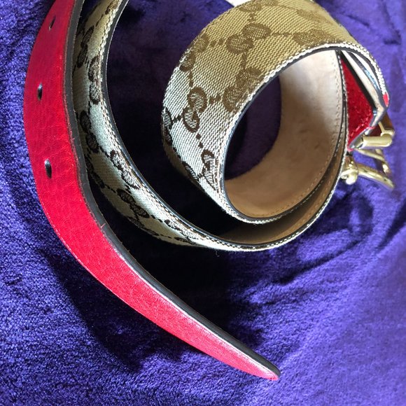 AUTHENTIC Gucci Original Canvas Leather Belt: Size M/L - Picture 9 of 11